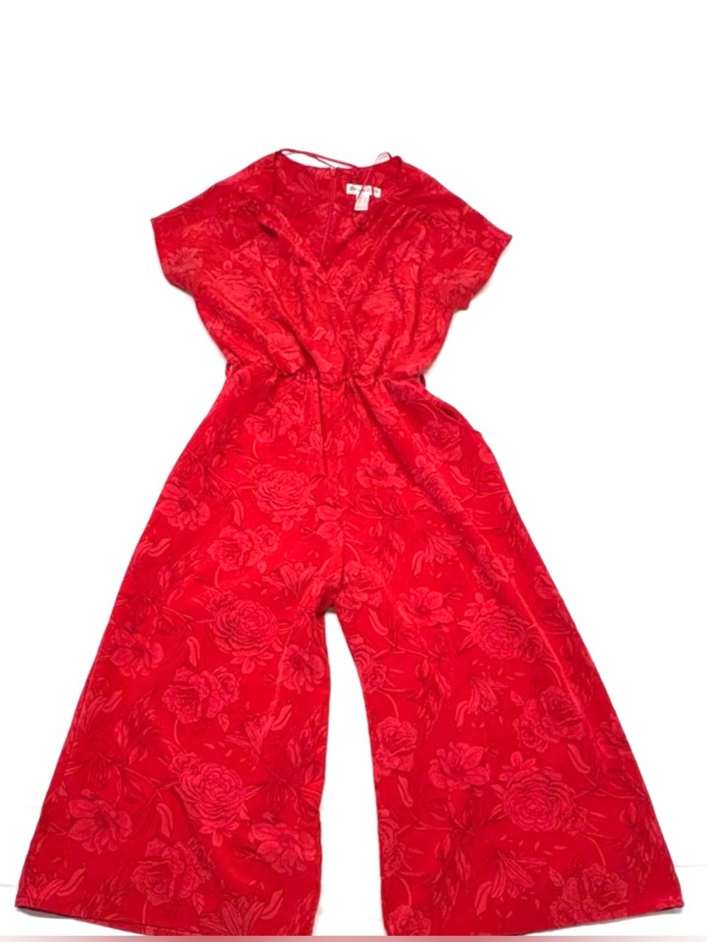 Streetwear Society Scarlet Floral Wide-Leg Jumpsuit Size Small